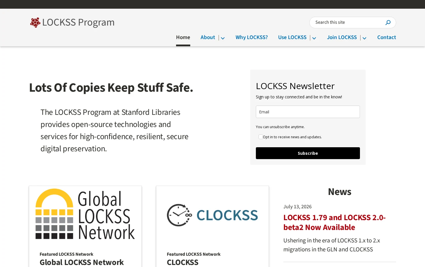 LOCKSS Program 页面快照